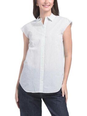 THEORY Sleeveless Double Striped Shirt
